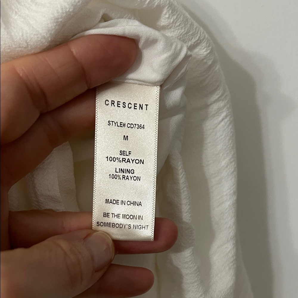 Accent the Label Dress Medium White Cottagecore Squared Milkmaid Bridal - Picture 7 of 16